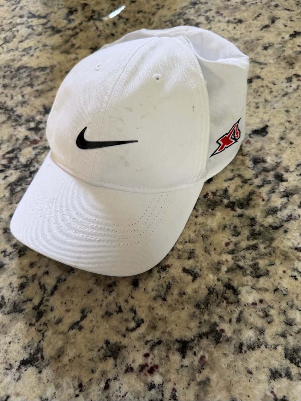 Nike White Baseball Cap with Black Swoosh